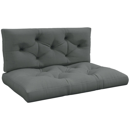 Outsunny Seat and Back Padded Pallet Cushion Set in Light Grey