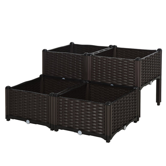 Outsunny 26L Garden Raised Bed in Brown