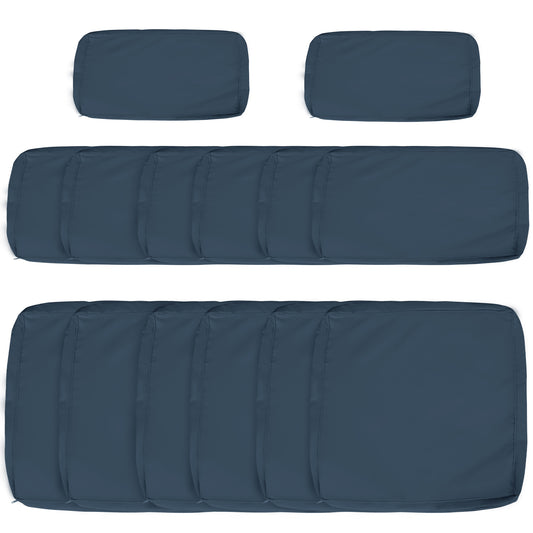 Outsunny Set of 14 Mixed Cushion Covers in Blue