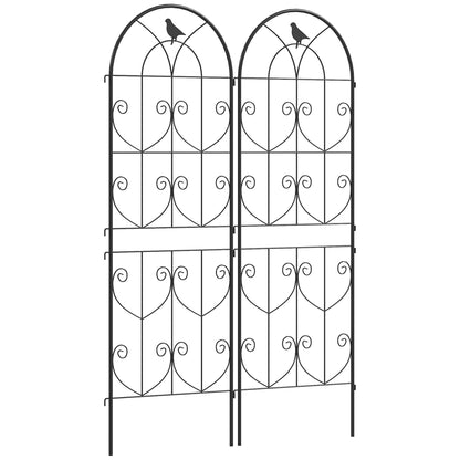Outsunny Set of 2 Garden Trellis in Black