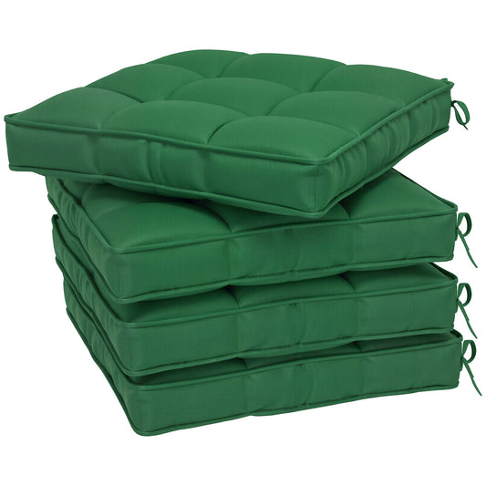 Outsunny Set of 4 Outdoor Seat Cushions in Green