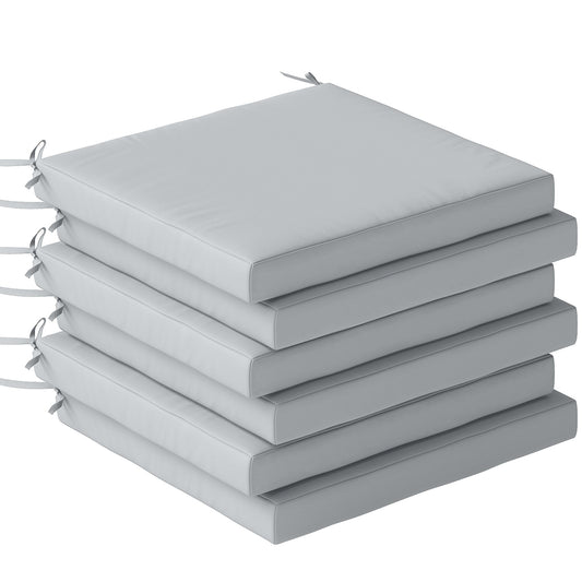 Outsunny Set of 6 Outdoor Seat Cushions in Light Grey