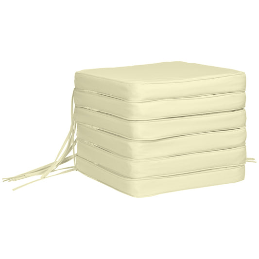 Outsunny Set of 6 Pcs Chair Cushion in Cream White