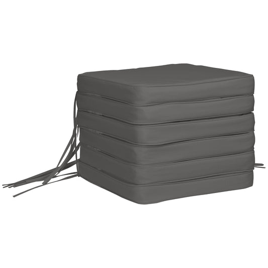 Outsunny Set of 6 Pcs Chair Cushion in Grey