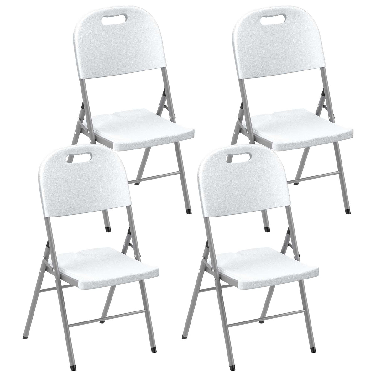 Outsunny Set of Four Foldable Outdoor Chairs in White
