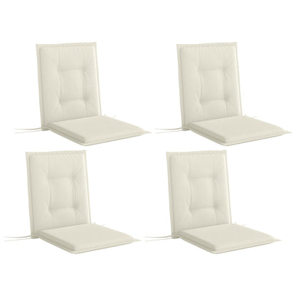 Outsunny Set of Four Padded Garden Seat Cushions in White