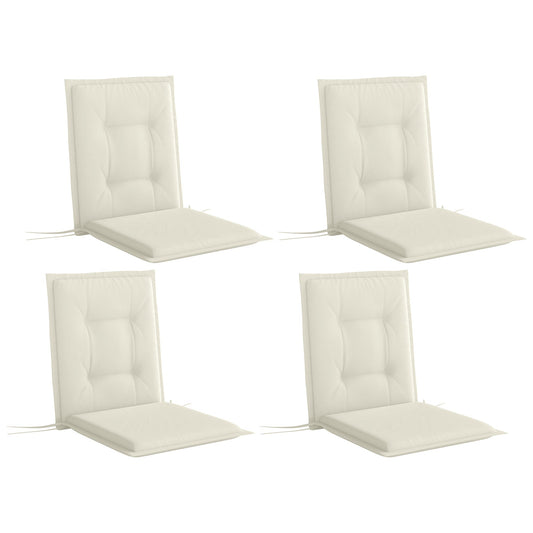 Outsunny Set of Four Padded Garden Seat Cushions in White