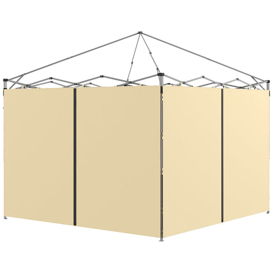Outsunny Set of Two Replacement Zipped Gazebo Walls in Beige