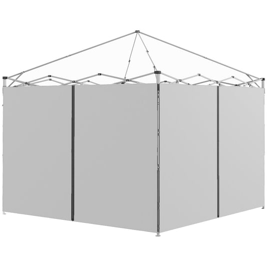 Outsunny Set of Two Replacement Zipped Gazebo Walls in Light Grey