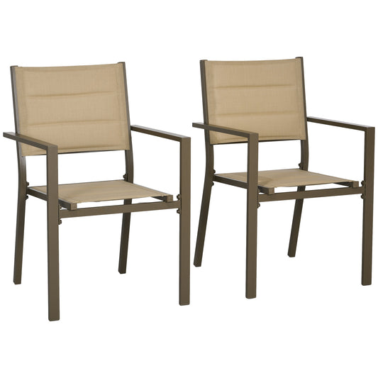Outsunny Set of Two Aluminium Stacking Garden Chairs