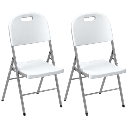 Outsunny Set of Two Foldable Outdoor Chairs in White