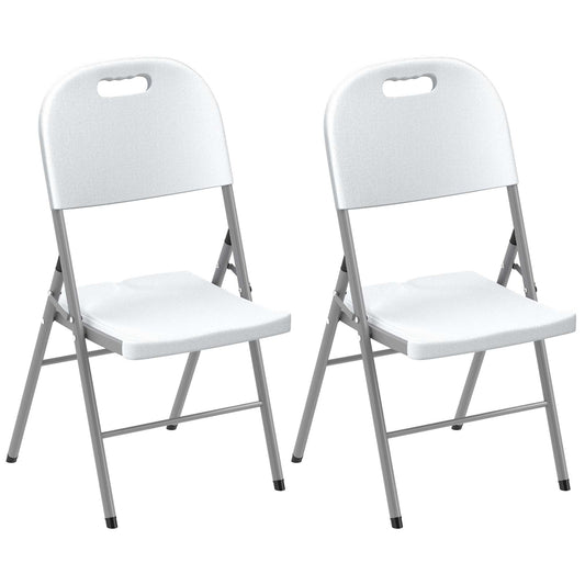 Outsunny Set of Two Foldable Outdoor Chairs in White