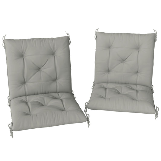Outsunny Set of Two Outdoor Seat Cushions in Light Grey