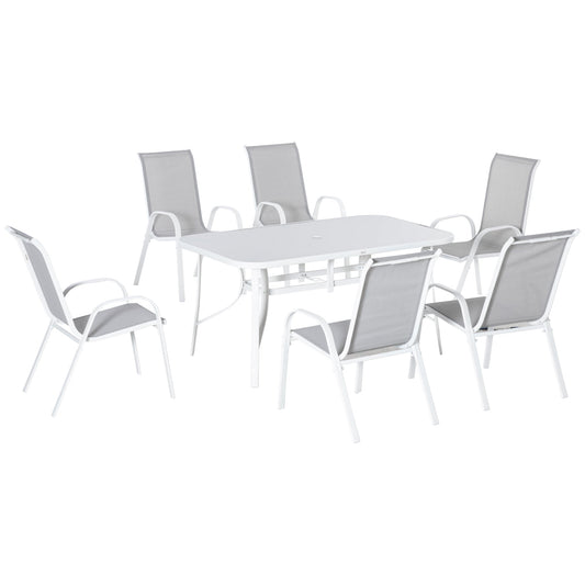 Outsunny Seven-Piece Outdoor Dining Set in Grey