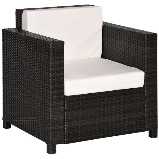 Outsunny Single Seater Rattan Chair in Brown
