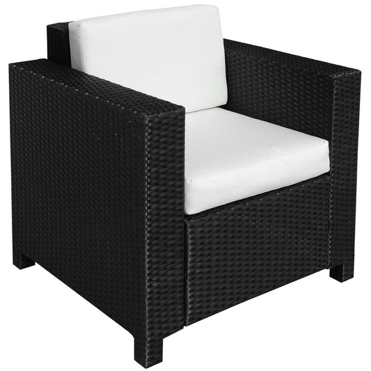 Outsunny Single Seater Rattan Chair Sofa in Black