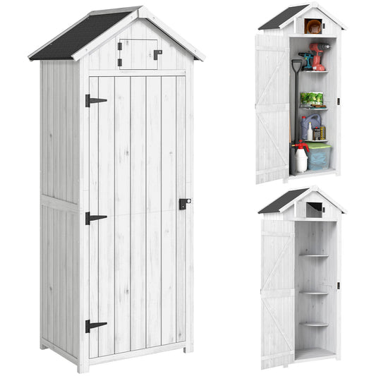 Outsunny Small Shed in Light Grey