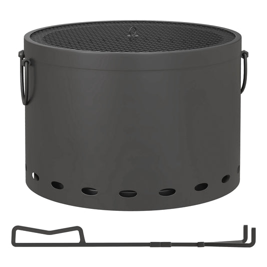 Outsunny Smokeless Fire Pit in Dark Grey