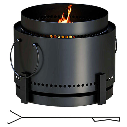 Outsunny Smokeless Fire Pit with Ash Catcher in Black