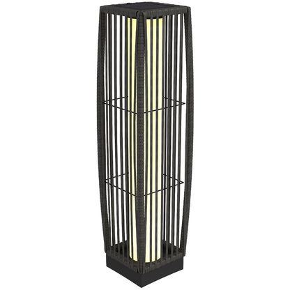Outsunny Solar Rattan Floor Lamp in Dark Grey