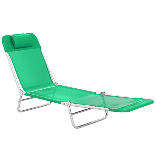 Outsunny Steel Frame Sun Lounger in Dark Green
