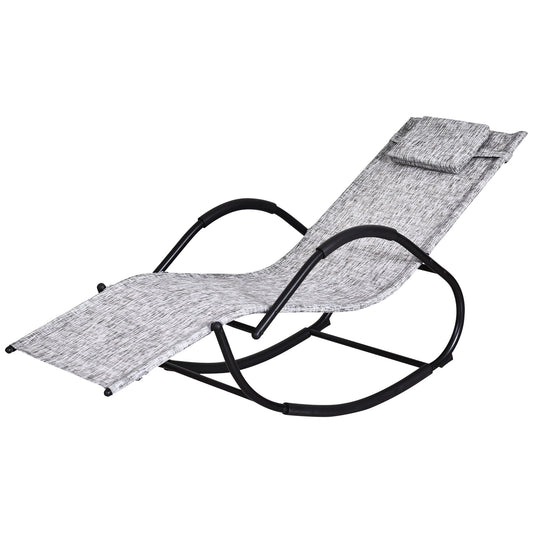 Outsunny Steel Frame Zero Gravity Rocking Lounge Chair in Grey