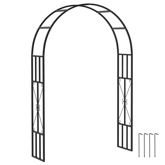 Outsunny Steel Garden Arch in Black