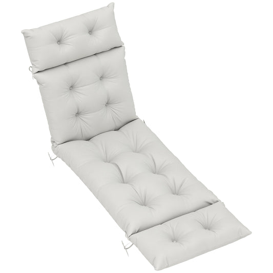 Outsunny Sun Lounger Cushions Only in Light Grey
