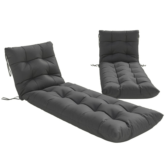 Outsunny Sun Lounger Cushions Only in Dark Grey