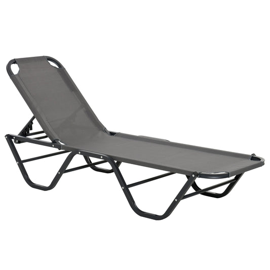 Outsunny Sun Lounger in Grey