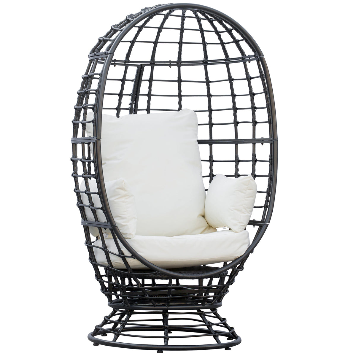 Outsunny 360 Swivel Egg Chair in Black