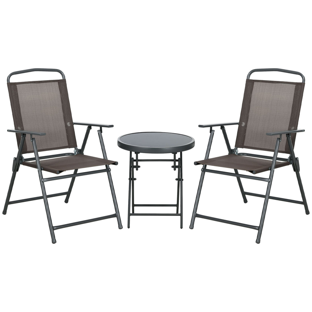 Outsunny Three-Piece Garden Seat Set in Brown