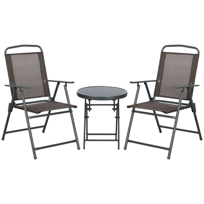 Outsunny Three-Piece Garden Seat Set in Brown