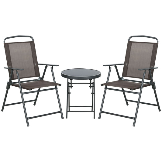 Outsunny Three-Piece Garden Seat Set in Brown