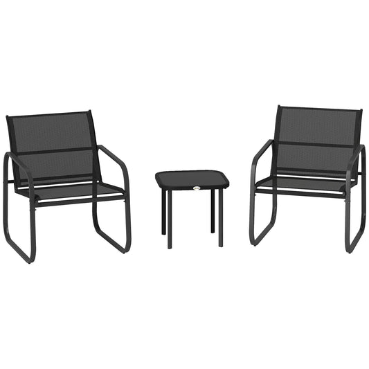 Outsunny Three-Piece Garden Seating Set in Black