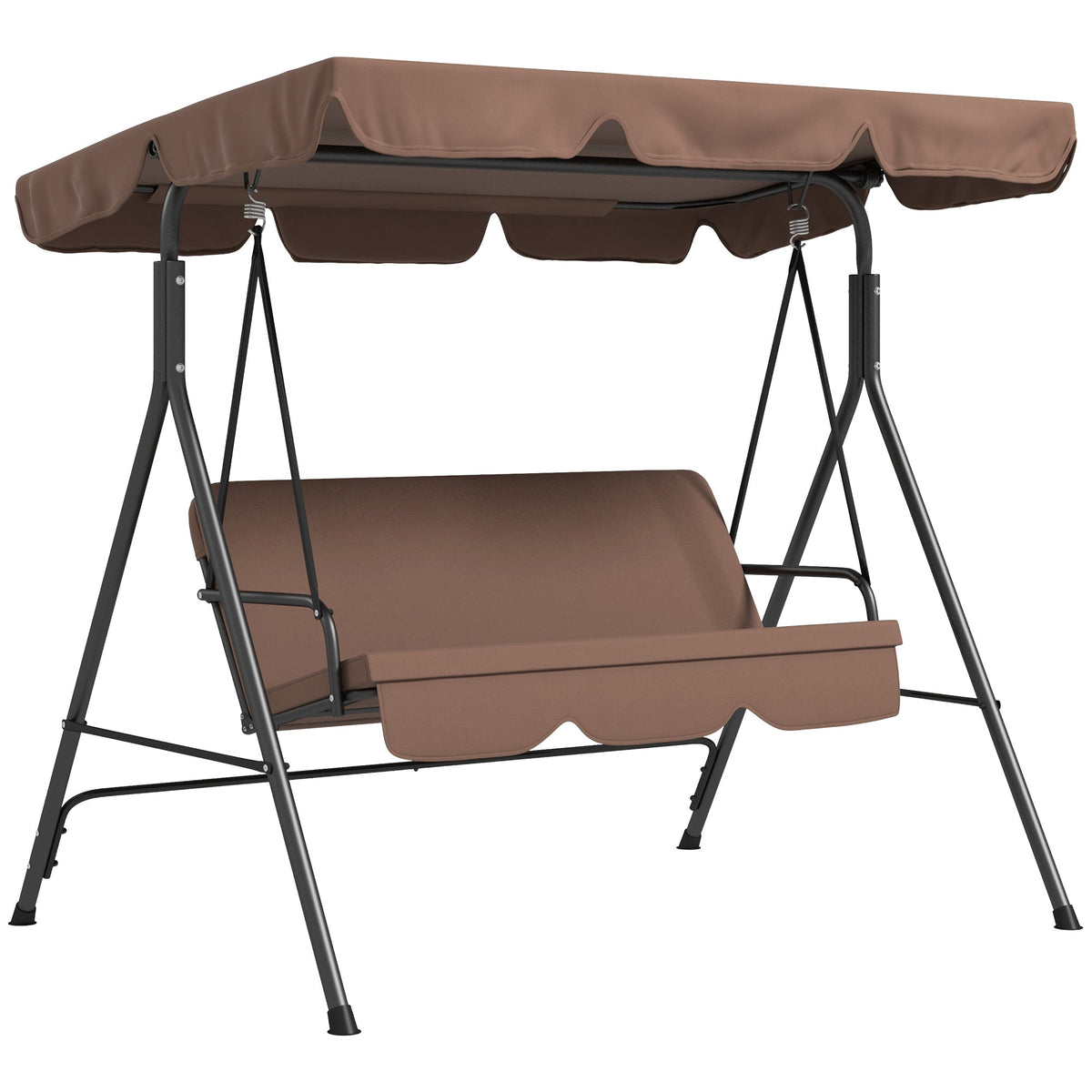 Outsunny 3 Seater Garden Swing Chair in Brown