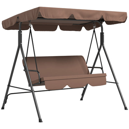Outsunny 3 Seater Garden Swing Chair in Brown