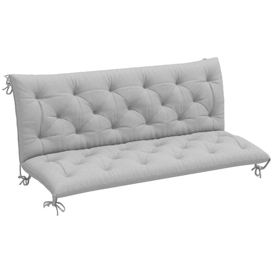 Outsunny Three-Seater Bench Cushion in Light Grey