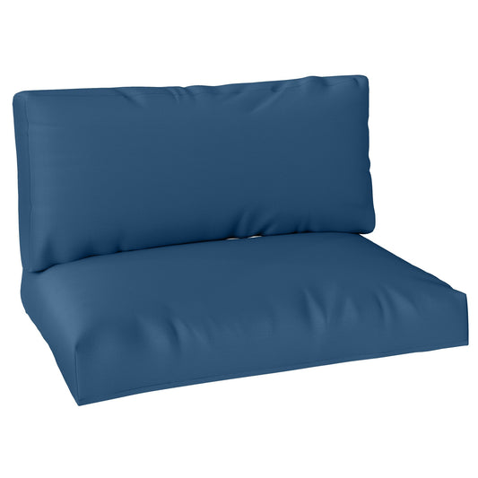 Outsunny Two Piece Seat Pallet and Back Cushions in Navy Blue
