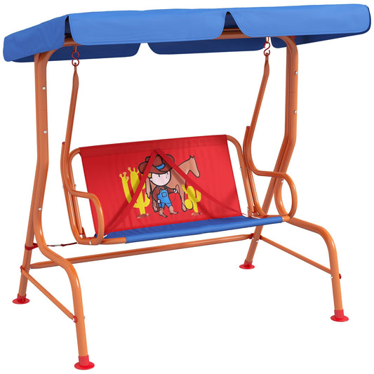 Outsunny Two Seater Kids Garden Swing in Multi Colour