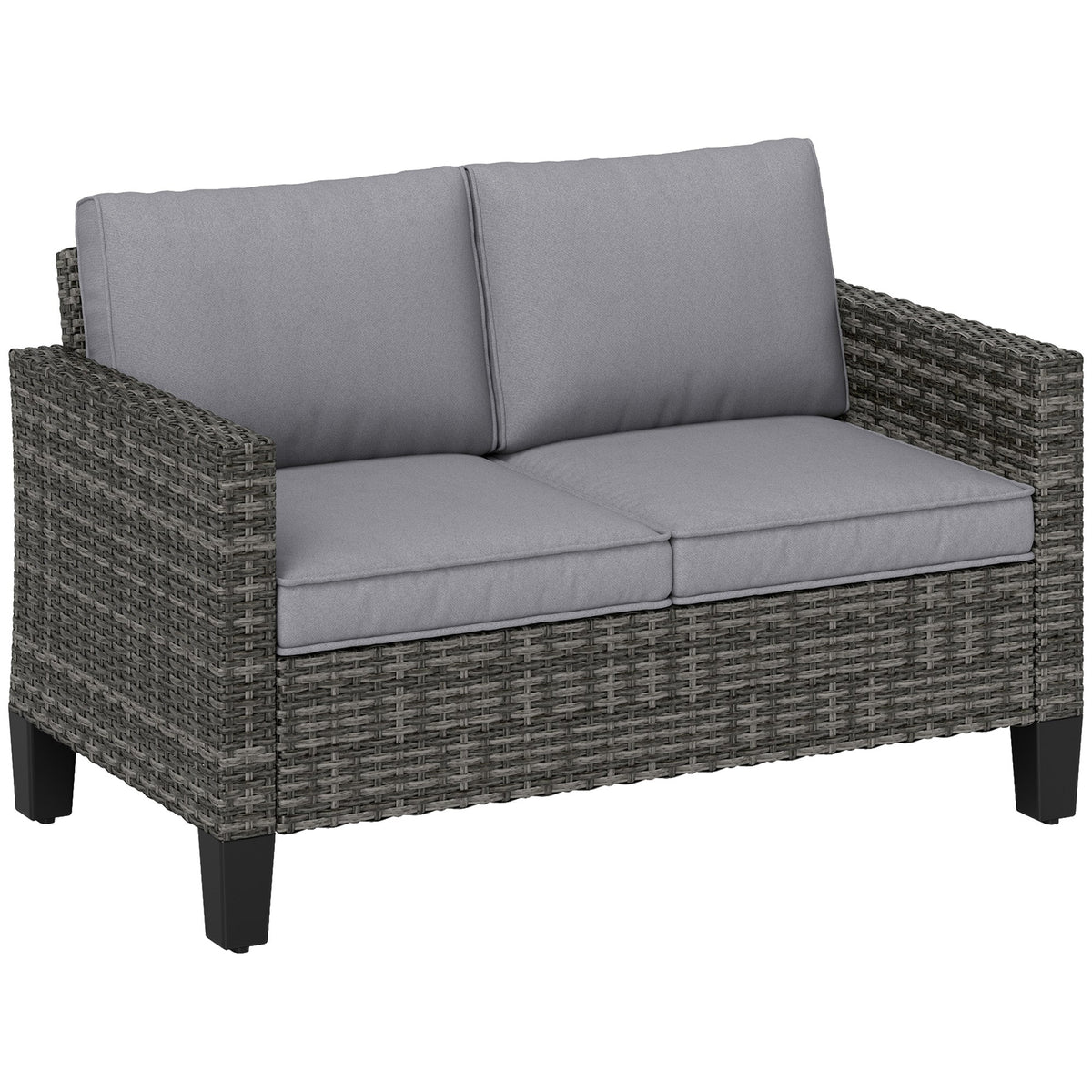 Outsunny Two-Seater Rattan Outdoor Sofa