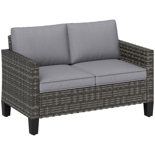 Outsunny Two-Seater Rattan Outdoor Sofa