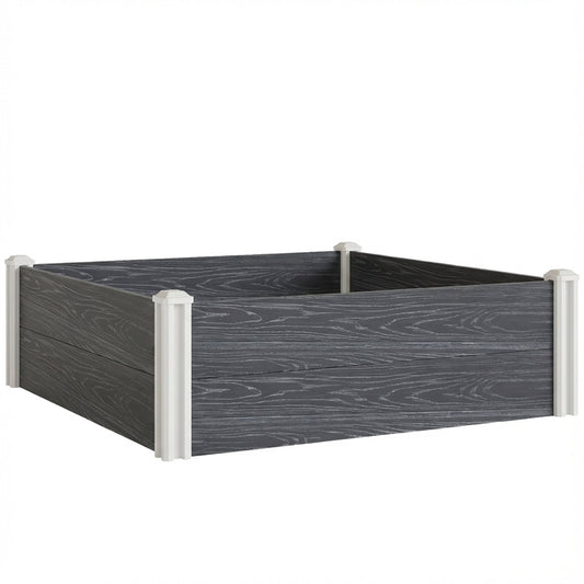 Outsunny Vinyl Raised Garden Bed Kit in Dark Grey