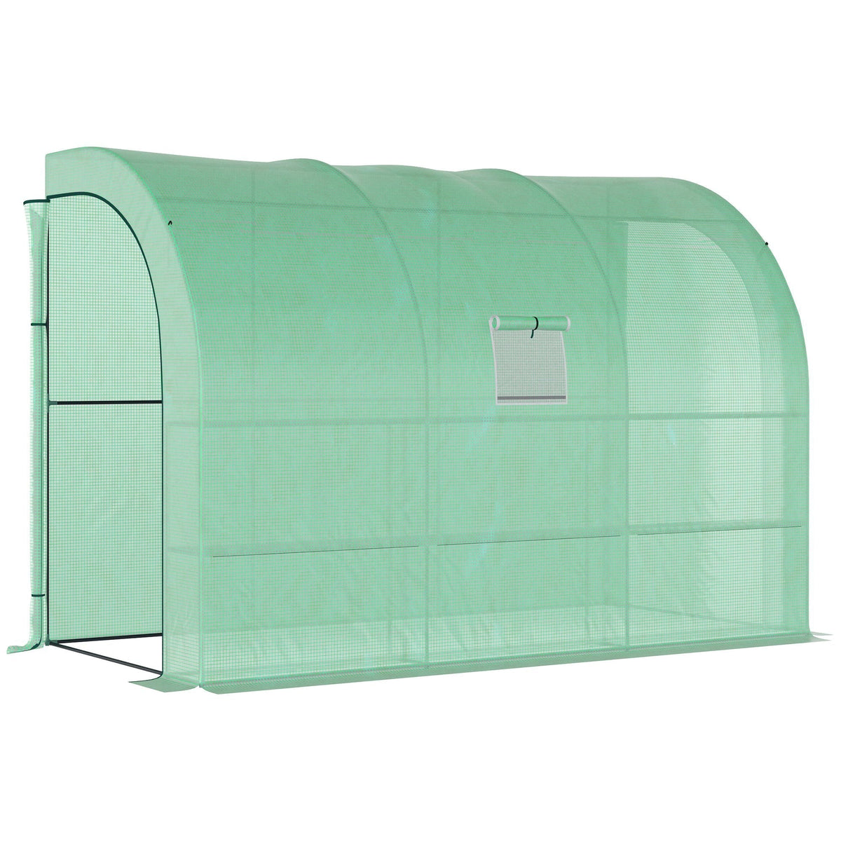 Outsunny Walk-In Lean to Greenhouse in Green