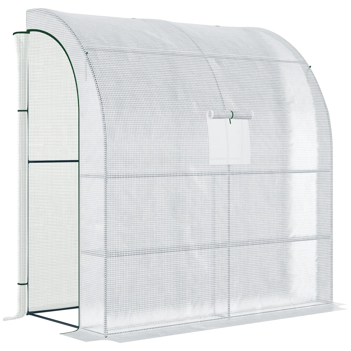 Outsunny Walk-In Lean to Wall Greenhouse in White