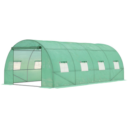 Outsunny Walk-in Polytunnel Greenhouse in Green