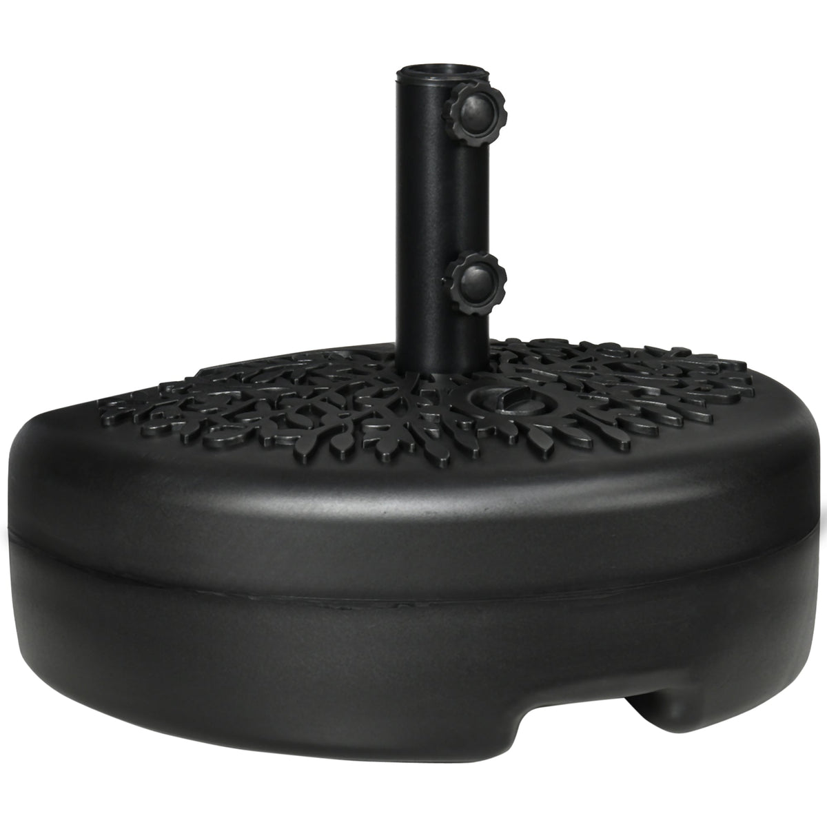 Outsunny Water/Sand Fillable Half Parasol Umbrella Base in Black