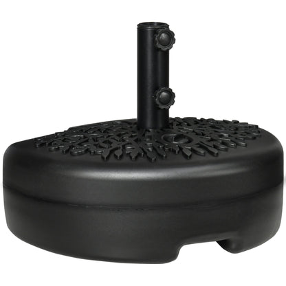 Outsunny Water/Sand Fillable Half Parasol Umbrella Base in Black