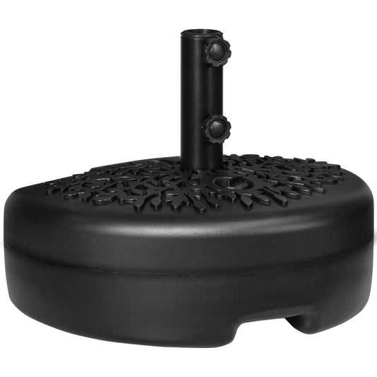 Outsunny Water/Sand Fillable Half Parasol Umbrella Base in Black