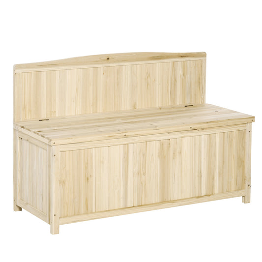 Outsunny Wood Storage Bench for Patio Furniture in Natural